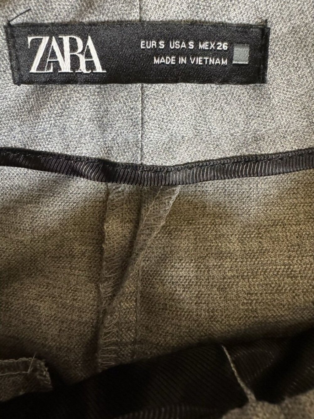 Zara High Waisted Dress Pants Gray Cropped Trouser Womens Small - Picture 3 of 4